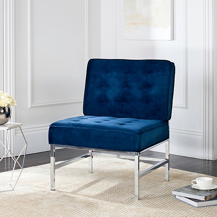 Safavieh Ansel Accent Chair Bed Bath, Marcella Spa Blue Leather Sofa