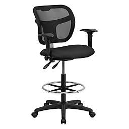 Flash Furniture Mesh Drafting Chair in Black
