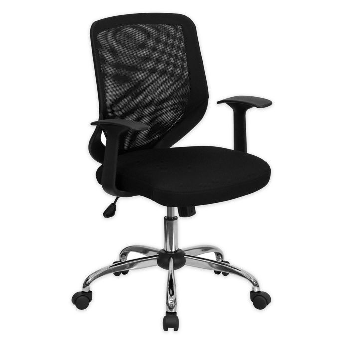 Flash Furniture Mid-Back Mesh Seat Task Chair in Black ...