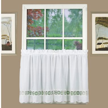 Today's Curtain Caylee 24-Inch Kitchen Window Curtain Tier Pair in White. View a larger version of this product image.