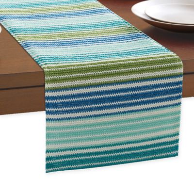 blue green table runner