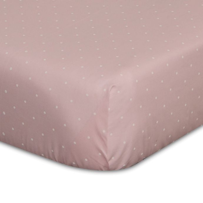 Go Mama Go Designs Polka Dot Fitted Crib Sheet In Pink Cream