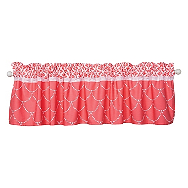 Trend Lab&reg; Shell Floral Window Valance in Coral/White. View a larger version of this product image.