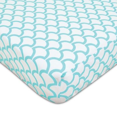 American Baby Company&reg; Sea Wave Fitted Crib Sheet in Aqua/White