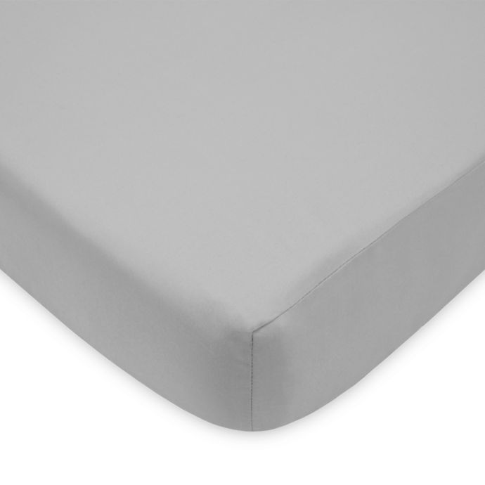 American Baby Company Solid Cotton Fitted Crib Sheet In Grey