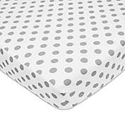 American Baby Company&reg; Polka Dot Cotton Fitted Crib Sheet in Grey/White