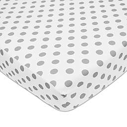 American Baby Company® Polka Dot Cotton Fitted Crib Sheet in Grey/White