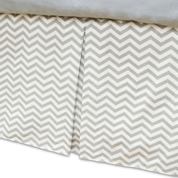 American Baby Company Zigzag Crib Skirt In Grey White Buybuy Baby