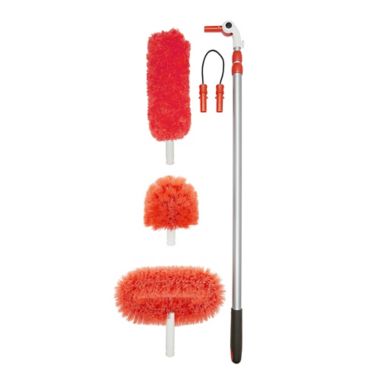 OXO Good Grips&reg; Long Reach Dusting System in White/Red. View a larger version of this product image.