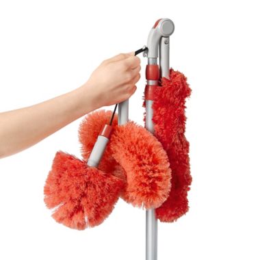 OXO Good Grips&reg; Long Reach Dusting System in White/Red. View a larger version of this product image.