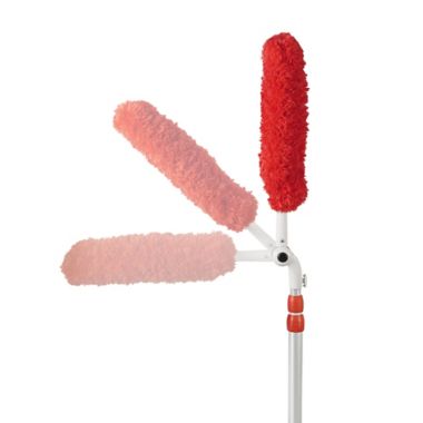 OXO Good Grips&reg; Long Reach Dusting System in White/Red. View a larger version of this product image.
