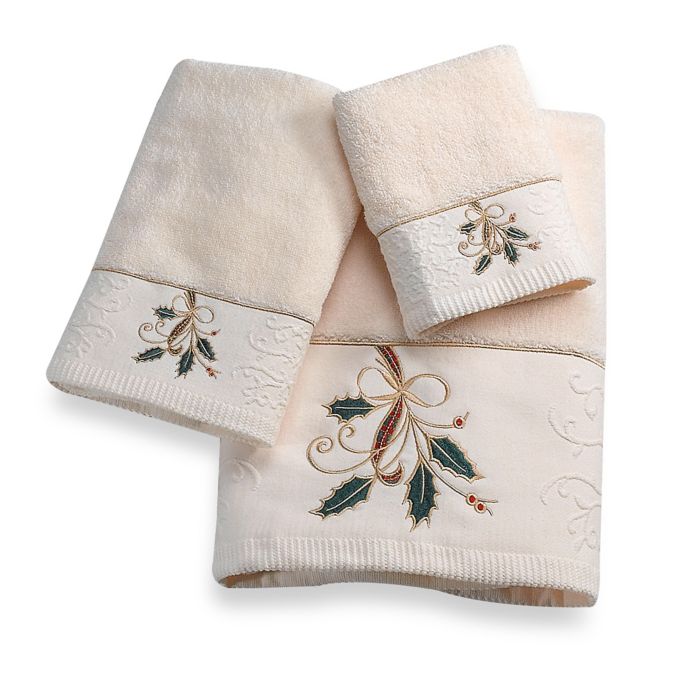 Lenox Ribbon and Holly Bath Towel Collection Bed Bath & Beyond