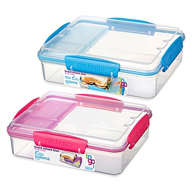 Sistema&reg; Snack Attack Duo-To-Go 32.9 oz. Food Container. View a larger version of this product image.
