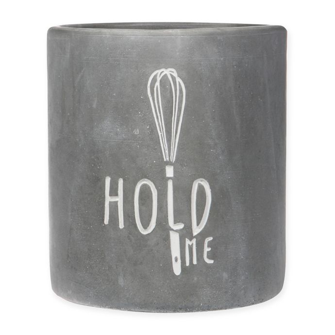 Home Essentials & Beyond "Hold Me" Utensil Crock in Charcoal Grey | Bed