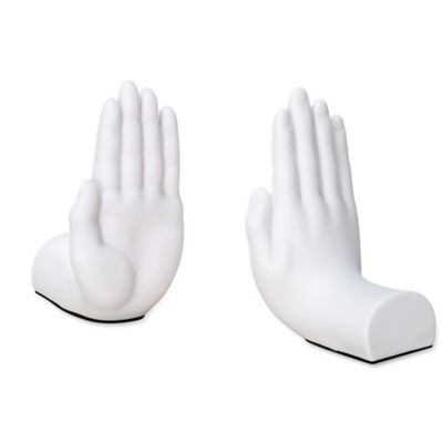Danya B. Strong Hands Bookend Set in White
