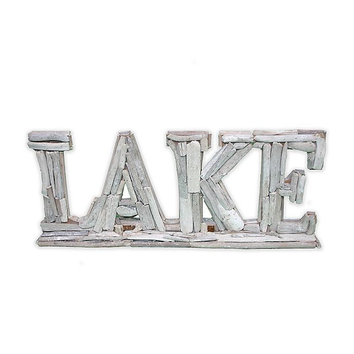 Chesapeake Bay Driftwood Lake Sign in White | Bed Bath & Beyond