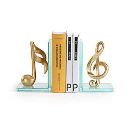 Danya B. Musical Glass Bookend Set in Gold