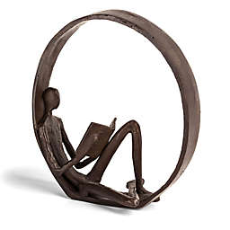 Danya B.  Encircled Reader Sculpture in Brown