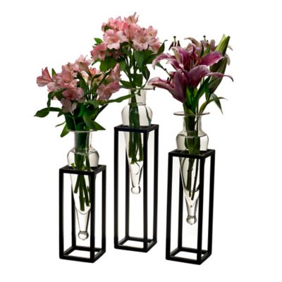 Danya B. Amphora 16-Inch Square Vases With Metal Stands (Set Of 3 ...