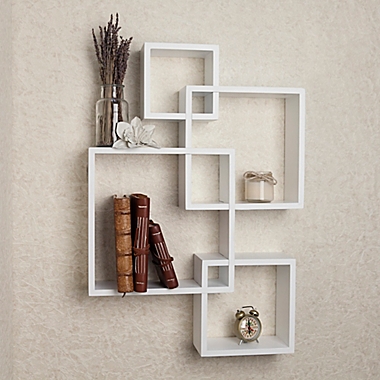 Danya B. Intersecting Cube Shelves in White. View a larger version of this product image.