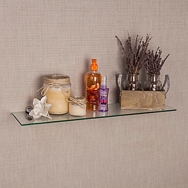 Danya B. 6-Inch x 24-Inch Floating Glass Shelf. View a larger version of this product image.