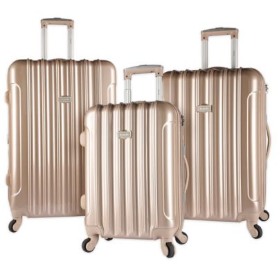 gold suitcase set