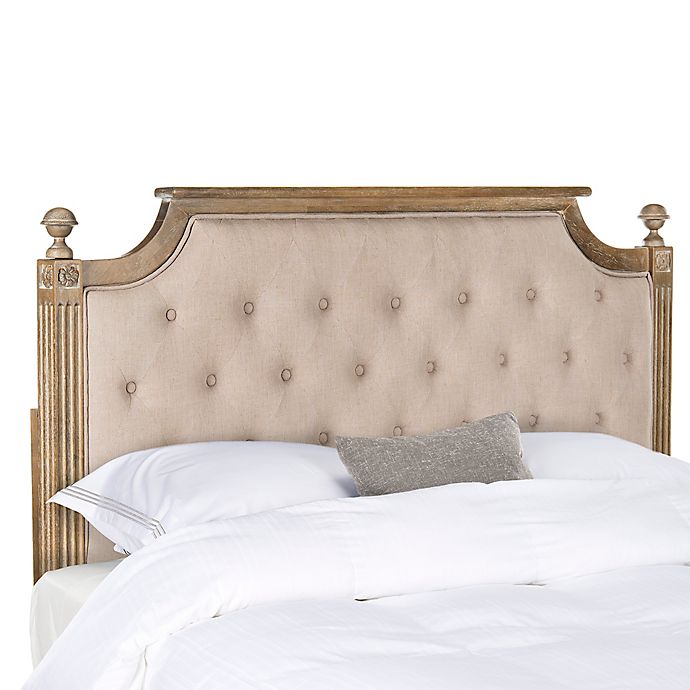 Safavieh Rustic Wood Tufted Full Headboard in Taupe. View a larger version of this product image.