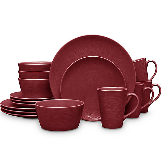 Alternate image 1 for Noritake® Red on Red Swirl Coupe 16-Piece Dinnerware Set