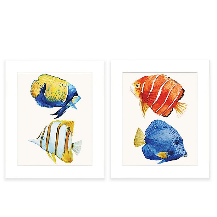 Tropical Fish Framed Watercolor Print Wall Art Bed Bath Beyond - Tropical Wall Decor Fish