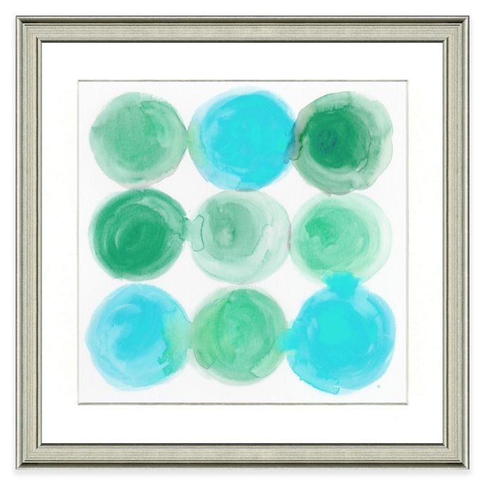 Teal Circles Framed Watercolor Print Wall Art Bed Bath Beyond