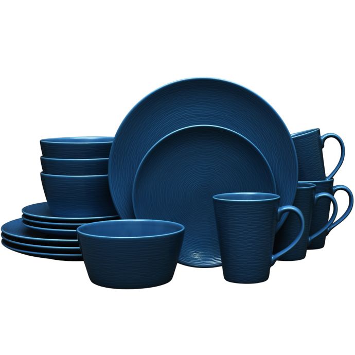 Noritake® Navy on Navy Swirl 16-Piece Coupe Dinnerware Set | Bed Bath ...