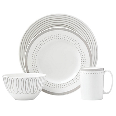 kate spade new york Charlotte Street&trade; East 4-Piece Place Setting in Grey. View a larger version of this product image.