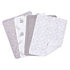 Alternate image 0 for Trend Lab&reg; 4-Pack Burp Cloth Set in Grey/White