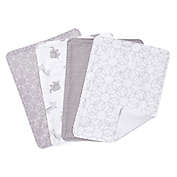 Trend Lab&reg; 4-Pack Burp Cloth Set in Grey/White