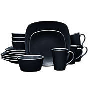 Noritake&reg; Black on Black Swirl Square 16-Piece Dinnerware Set