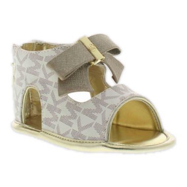 Michael Kors® Brook Kids' Sandal in Vanilla/MK Logo | Bed Bath & Beyond