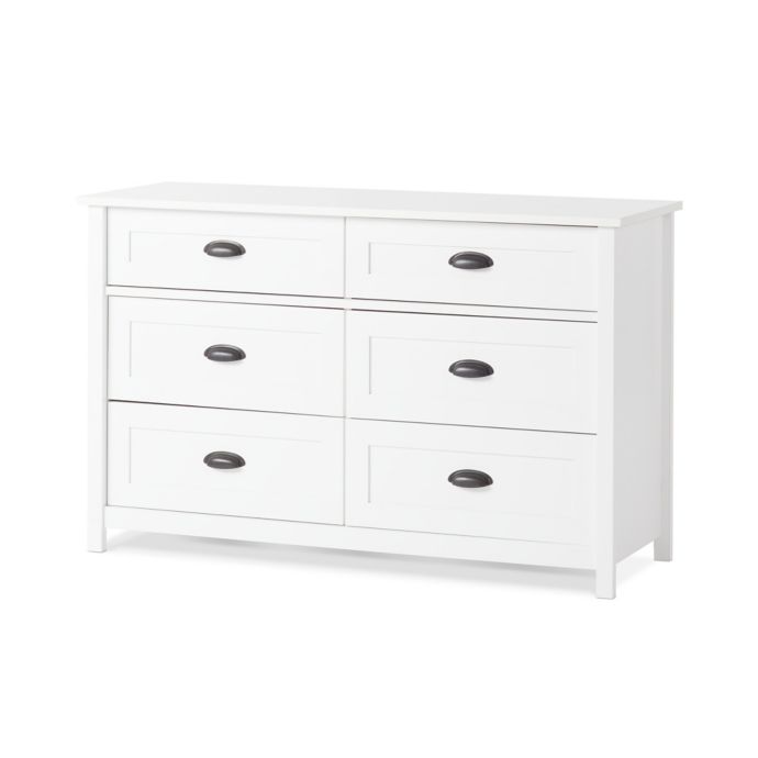 Child Craft Abbott Double Dresser In Matte White Buybuy Baby