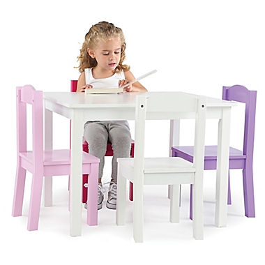Tot Tutors 5-Piece Table & Chairs Set in Pink/Purple. View a larger version of this product image.