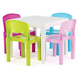 Tot Tutors Snap-Together 5-Piece Table and Chairs Set in Neon