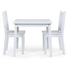 Alternate image 1 for Tot Tutors 3-Piece Wooden Table and Chairs Set in White