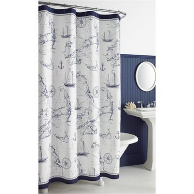 Nautical Shower Curtains Bed Bath, Cloth Nautical Shower Curtains