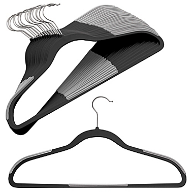 ORG&trade; Slim Grips&trade; Hangers in Black (Set of 16). View a larger version of this product image.
