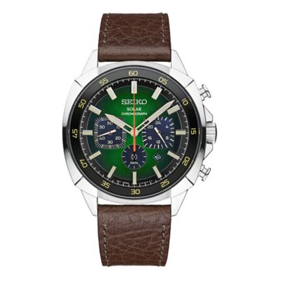Seiko Recraft Series Men's 43mm Solar Chronograph Watch in Stainless Steel  with Brown Strap | Bed Bath & Beyond