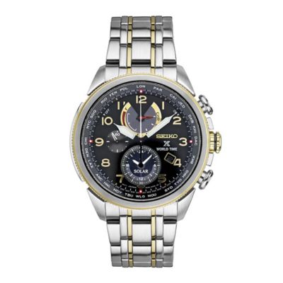 seiko men's solar chronograph stainless steel bracelet watch
