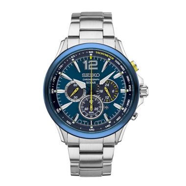 Seiko Special Edition Men's  Jimmie Johnson Solar Chronograph Watch  in Stainless Steel w Bands | Bed Bath & Beyond