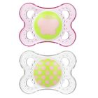 Alternate image 0 for MAM Clear 0-6M 2-Pack Pacifiers in Pink/Green