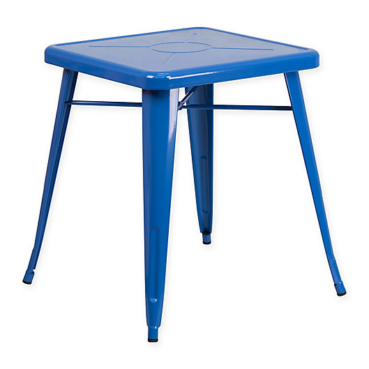 Alternate image 1 for Flash Furniture 27.75-Inch Square Metal Indoor/Outdoor Table in Blue