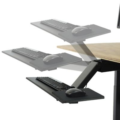 KT2 Under Desk Stand-Up Keyboard Tray with Tilt in Black