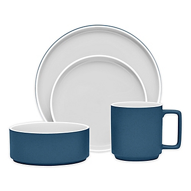 Noritake&reg; ColorTrio Stax Dinnerware Collection in Blue/Grey. View a larger version of this product image.