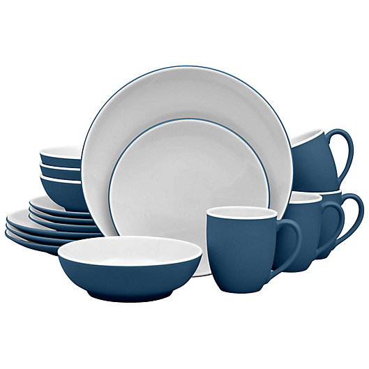 Alternate image 1 for Noritake® ColorTrio Coupe 16-Piece Dinnerware Set in Blue